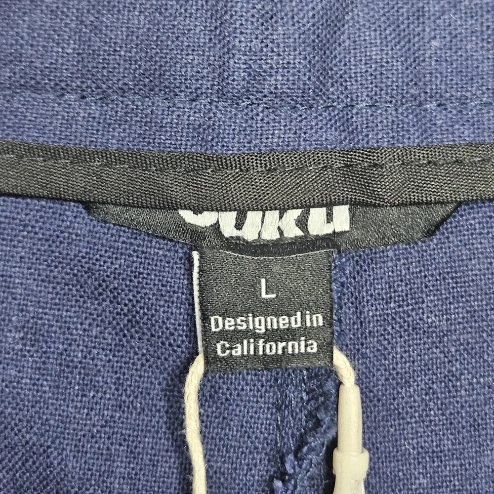 Ouku Lounge Linen Blend Shorts Mens Large Blue NWT